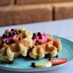 Gofre con crema rosa de Protella